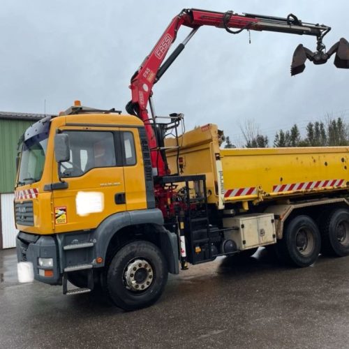 Camion MAN Tga 26.360 bibenne grue 6×4