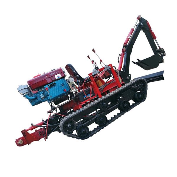 Pelle agricole diesel 35hp, 1.1 tonnes, machine intégrée sur chenilles d'équitation, avec fraise rotative, micro motoculteur, tranchée et rabotage - Image 2