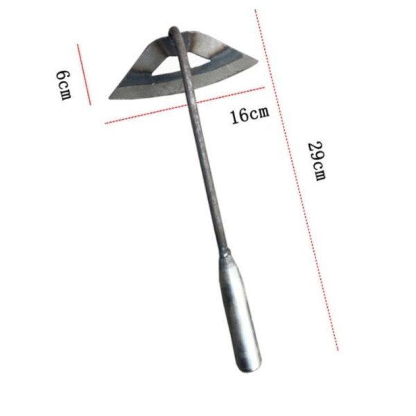 Râteau de désherbage à main en forme de houe creuse trempée, tout en acier, pour plantation de légumes, ferme, jardin, outil agricole, accessoires de désherbage, 1 pièce - Image 6