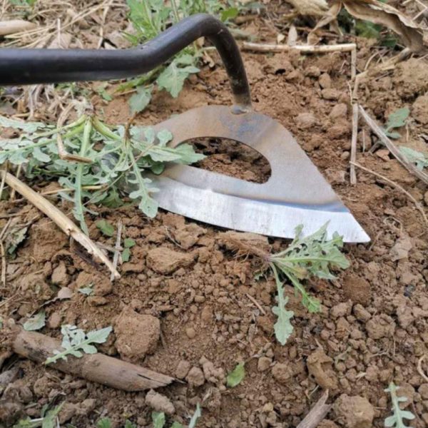 Râteau de désherbage à main en forme de houe creuse trempée, tout en acier, pour plantation de légumes, ferme, jardin, outil agricole, accessoires de désherbage, 1 pièce