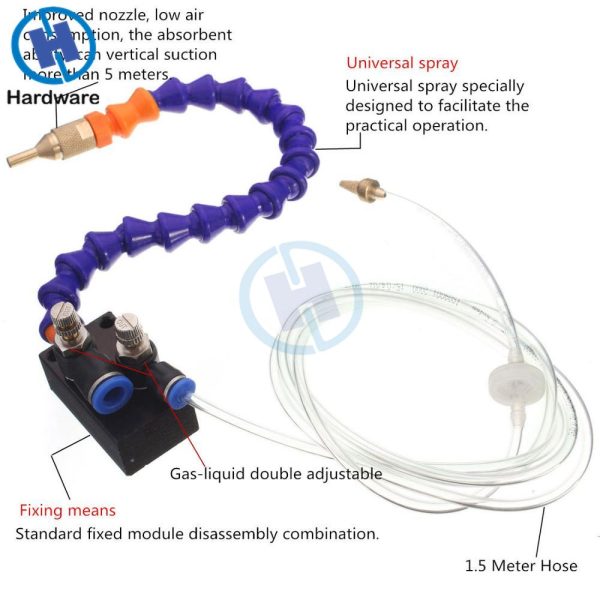 Système de pulvérisation de lubrifiant à brouillard, pour tuyau d'air de 8mm, tour, perceuse, découpe de métal, gravure, Machine de refroidissement - Image 5
